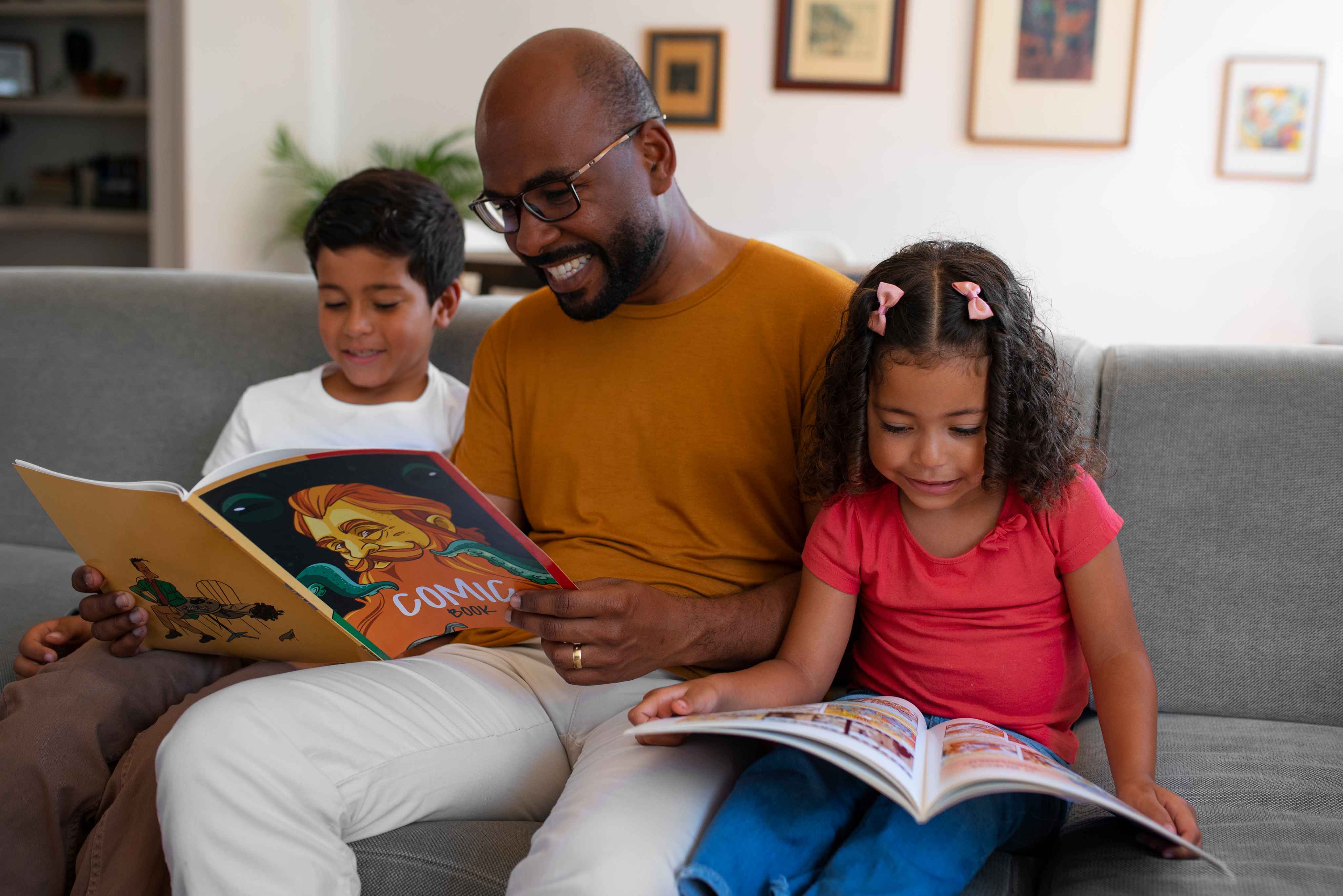 Family reading together